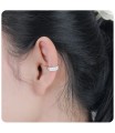 Plain Shaped with CZ Stone Silver Ear Cuff EC-1451